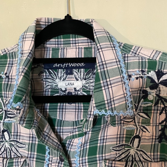 Driftwood | Lana Embroidered Plaid Snap Front Western Shirt - Picture 6 of 10